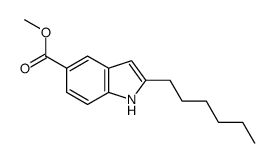 methyl 2-hexyl-1H-indole-5-carboxylate Structure