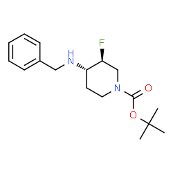 TERT-BUTYL 3,4-TRANS-4-(BENZYLAMINO)-3-FLUOROPIPERIDINE-1-CARBOXYLATE RACEMATE Structure