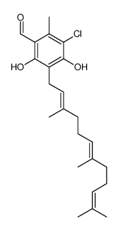 3-Chloro-4,6-dihydroxy-2-methyl-5-[(2E,6E)-3,7,11-trimethyl-2,6,10-dodecatrienyl]benzaldehyde structure