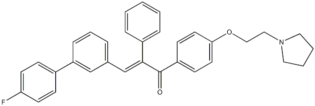 3-(4-Fluorophenyl)-α-phenyl-4'-[2-(1-pyrrolidinyl)ethoxy]chalcone structure