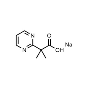 2-Methyl-2-(pyrimidin-2-yl)propanoic acid, sodium salt Structure