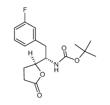 5-[(1S)-N-Boc-amino-(2S)-(3-fluorophenyl)ethyl]dihydrofuran-2-one Structure