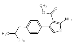 2-AMINO-4-(4-ISOBUTYL-PHENYL)-THIOPHENE-3-CARBOXYLIC ACID METHYL ESTER structure