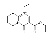 4H-Pyrido(1,2-a)pyrimidinium, 6,7,8,9-tetrahydro-3-(ethoxycarbonyl)-1-ethyl-6-methyl-4-oxo- structure