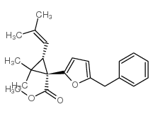 (5-benzyl-2-furyl)methyl (1S,3S)-2,2-dimethyl-3-(2-methylprop-1-enyl)c yclopropane-1-carboxylate structure