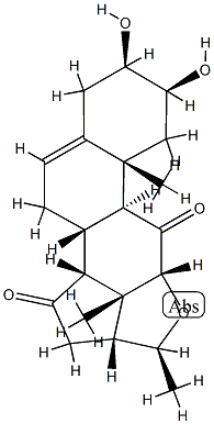 (14β,17R,20S)-2β,3β-Dihydroxy-12α,20-epoxypregn-5-ene-11,15-dione structure