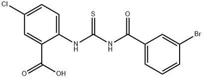 2-[[[(3-bromobenzoyl)amino]thioxomethyl]amino]-5-chloro-benzoic acid Structure