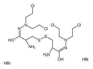 [(2R)-3-[[(2R)-2-azaniumyl-3-[2,2-bis(2-chloroethyl)hydrazinyl]-3-oxopropyl]disulfanyl]-1-[2,2-bis(2-chloroethyl)hydrazinyl]-1-oxopropan-2-yl]azanium,dibromide Structure