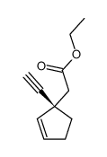 (1R)-(1-ethynyl-cyclopent-2-enyl)-acetic acid ethyl ester结构式