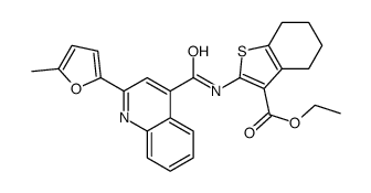 ethyl 2-[[2-(5-methylfuran-2-yl)quinoline-4-carbonyl]amino]-4,5,6,7-tetrahydro-1-benzothiophene-3-carboxylate结构式