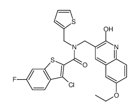 Benzo[b]thiophene-2-carboxamide, 3-chloro-N-[(6-ethoxy-1,2-dihydro-2-oxo-3-quinolinyl)methyl]-6-fluoro-N-(2-thienylmethyl)- (9CI) picture