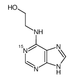 2-(7(9)H-[1-15N]purin-6-ylamino)-ethanol结构式