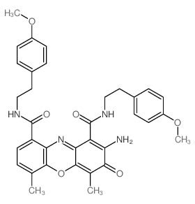 3H-Phenoxazine-1,9-dicarboxamide,2-amino-N1,N9-bis[2-(4-methoxyphenyl)ethyl]-4,6-dimethyl-3-oxo-结构式