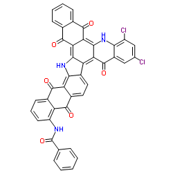 N-(7,9-dichloro-6,11,14,19,20,21-hexahydro-5,11,14,19,21-pentaoxo-5H-naphtho[2,3-c]naphth[2',3':6,7]indolo[3,2-a]acridin-15-yl)benzamide结构式