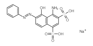 1,3-Naphthalenedisulfonicacid, 4-amino-5-hydroxy-6-(2-phenyldiazenyl)-, sodium salt (1:2) picture