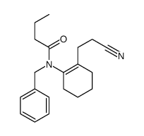 N-benzyl-N-[2-(2-cyanoethyl)cyclohexen-1-yl]butanamide Structure