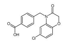 4-[(6-Chloro-2,3-dihydro-3-oxobenzo[b][1,4]oxazin-4-yl)methyl]benzoic acid, 4-(4-Carboxybenzyl)-6-chloro-2,3-dihydro-3-oxo-4H-1,4-benzoxazine结构式