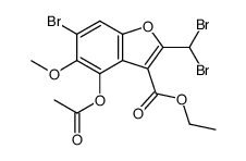 2,2-dibromomethyl-3-carboethoxy-4-acetoxy-5-methoxy-6-bromobenzofuran Structure