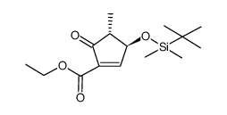 ethyl (3S,4R)-3-(tert-butyldimethylsiloxy)-4-methyl-5-oxocyclopent-1-enecarboxylate结构式