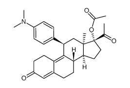 (11β,13α)-17-(Acetyloxy)-11-[4-(dimethylamino)phenyl]-19-norpregna-4,9-diene-3,20-dione结构式