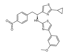 (S)-4-(3-methoxybenzyl)-N-(1-(2-cyclopropylthiazol-4-yl)-2-(4-nitrophenyl)ethyl)thiazol-2-amine结构式