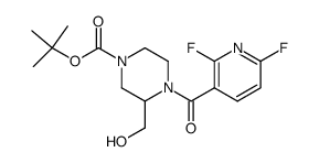 tert-butyl 4-[(2,6-difluoropyridin-3-yl)carbonyl]-3-(hydroxymethyl)piperazine-1-carboxylate Structure