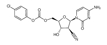 5'-O-(4-chlorophenyloxycarbonyl)-2'-cyano-2'-deoxy-1-β-D-arabinofuranosylcytosine结构式