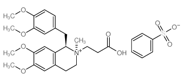 (1R,2R)-2-(2-CARBOXYETHYL)-1-(3,4-DIMETHOXYBENZYL)-6,7-DIMETHOXY-2-METHYL-1,2,3,4-TETRAHYDROISOQUINOLIN-2-IUM BENZENESULFONATE结构式