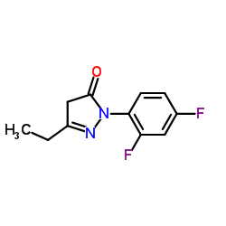 2-(2,4-Difluorophenyl)-5-ethyl-2,4-dihydro-3H-pyrazol-3-one结构式