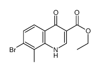 ethyl 7-bromo-8-methyl-4-oxo-1H-quinoline-3-carboxylate structure