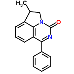 5,6-Dihydro-6-methyl-1-phenyl-3H-pyrrolo(3,2,1-ij)quinazolin-3-one结构式