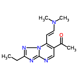 1-{7-[(E)-2-(Dimethylamino)vinyl]-2-ethyl-[1,2,4]triazolo[1,5-a]pyrimidin-6-yl}ethanone结构式