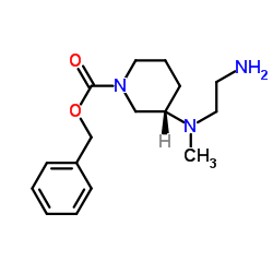 Benzyl (3S)-3-[(2-aminoethyl)(methyl)amino]-1-piperidinecarboxylate结构式
