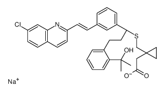 SODIUM (R)-1-[(1-{3-[2-(7-CHLORO-2-QUINOLYL)VINYL]PHENYL}-3-[2-(1-HYDROXY-1- Structure