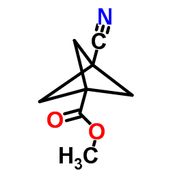 Bicyclo[1.1.1]pentane-1-carboxylic acid, 3-cyano-, methyl ester (9CI) structure