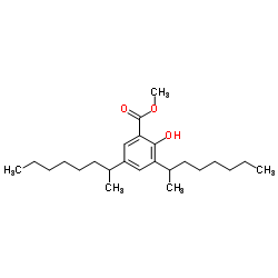 Methyl 2-hydroxy-3,5-di(2-octanyl)benzoate结构式