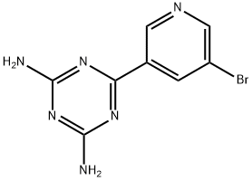 6-(5-bromopyridin-3-yl)-1,3,5-triazine-2,4-diamine结构式