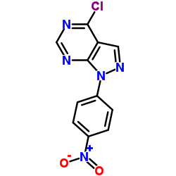 4-氯-1-(4-硝基苯基)-1H-吡唑并[3,4-d]嘧啶结构式