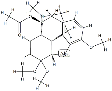 (13β,14β)-7,8-Didehydro-4,5α-epoxy-3,6,6-trimethoxy-17-methylhasubanan-9α-ol acetate Structure