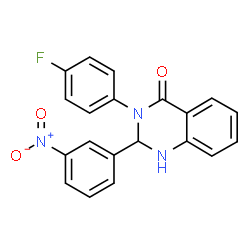 3-(4-fluorophenyl)-2-{3-nitrophenyl}-2,3-dihydro-4(1H)-quinazolinone Structure