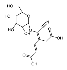 (E,4E)-4-[cyano-[(2S,3R,4S,5S,6R)-3,4,5-trihydroxy-6-(hydroxymethyl)oxan-2-yl]oxymethylidene]hex-2-enedioic acid结构式