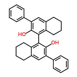 S-5,5',6,6',7,7',8,8'-octahydro-3,3'-diphenyl-[1,1'-Binaphthalene]-2,2'-diol structure