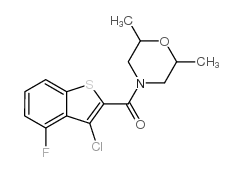 Morpholine, 4-[(3-chloro-4-fluorobenzo[b]thien-2-yl)carbonyl]-2,6-dimethyl- (9CI)结构式