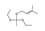 1-[1,1-bis(ethylsulfanyl)ethylsulfanyl]-3-methylbut-2-ene Structure