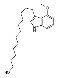 12-(4-methoxy-1H-indol-3-yl)dodecan-1-ol结构式