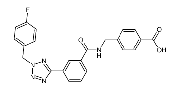 4-({3-[2-(4-fluoro-benzyl)-2H-tetrazol-5-yl]-benzoylamino}-methyl)-benzoic acid结构式