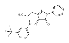 1H-Pyrazole-4,5-dione,1-phenyl-3-propyl-, 4-[2-[3-(trifluoromethyl)phenyl]hydrazone] structure