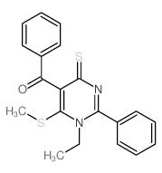 Methanone,[1-ethyl-1,4-dihydro-6-(methylthio)-2-phenyl-4-thioxo-5-pyrimidinyl]phenyl- Structure