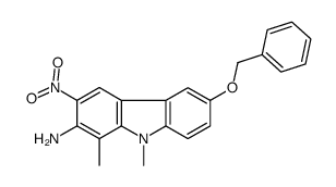 1,9-dimethyl-3-nitro-6-phenylmethoxycarbazol-2-amine结构式