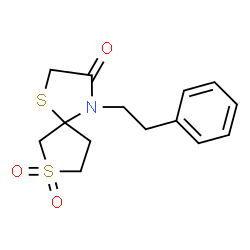 4-(2-phenylethyl)-1,7$l^{6}-dithia-4-azaspiro[4.4]nonane-3,7,7-trione结构式